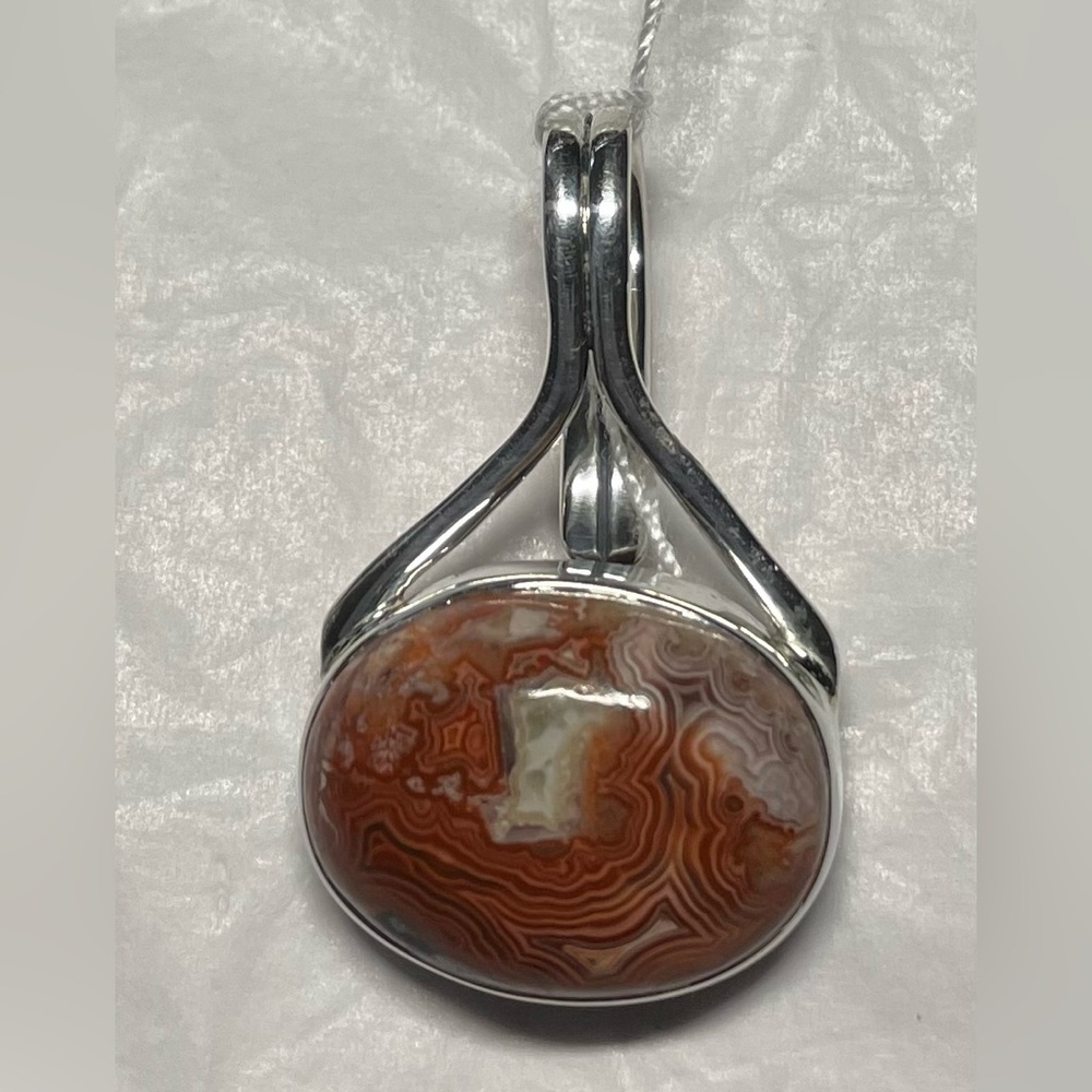 Crazy lace Agate enhancer pendant